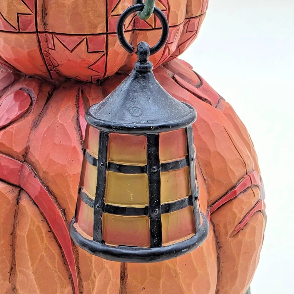 Jim Shore Heartwood Creek Pilgrim Patch Stacked Pumpkin Figurine 9.5